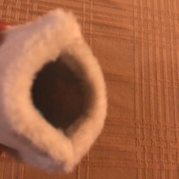 Mickey Mouse Christmas Stocking (mini size).  Teal peach tone accent design. - Picture 5 of 7